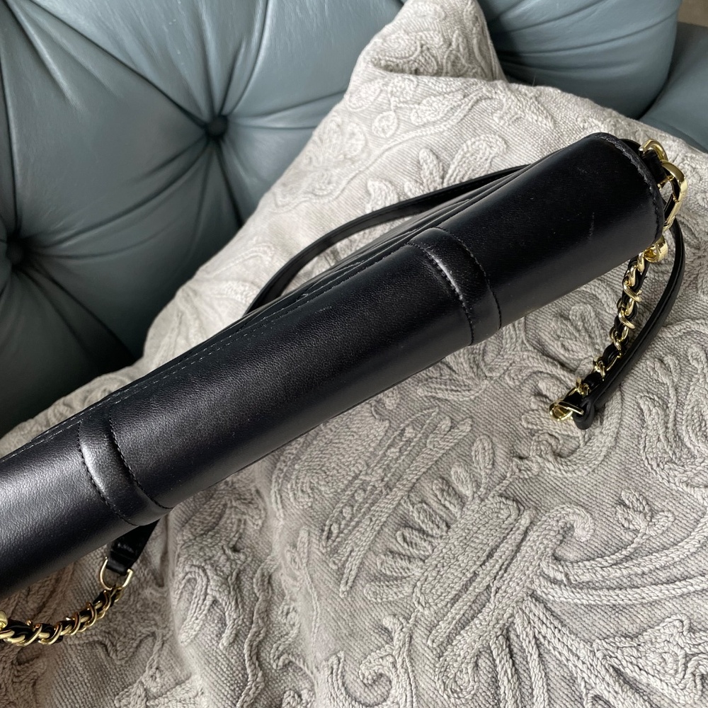 NWT Tory Burch Black Leather Alexa clutch handbag Retail $475 - Picture 11 of 12